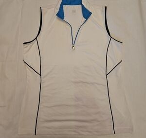 Tail Women's White and Blue Muscle Tee